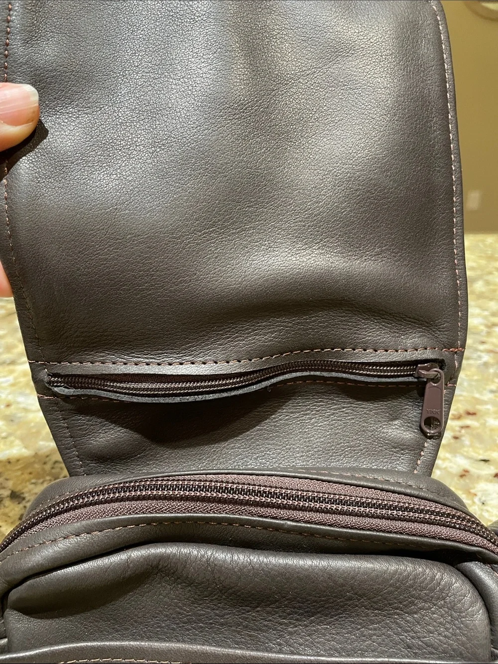 STICKMAN LEATHER Dark Brown Leather Messenger Crossbody